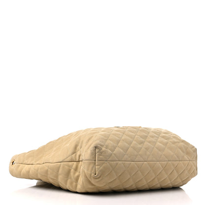 Saint Laurent Nubuck Suede Quilted Maxi Icare Shopping Tote Beige 5 of 14
