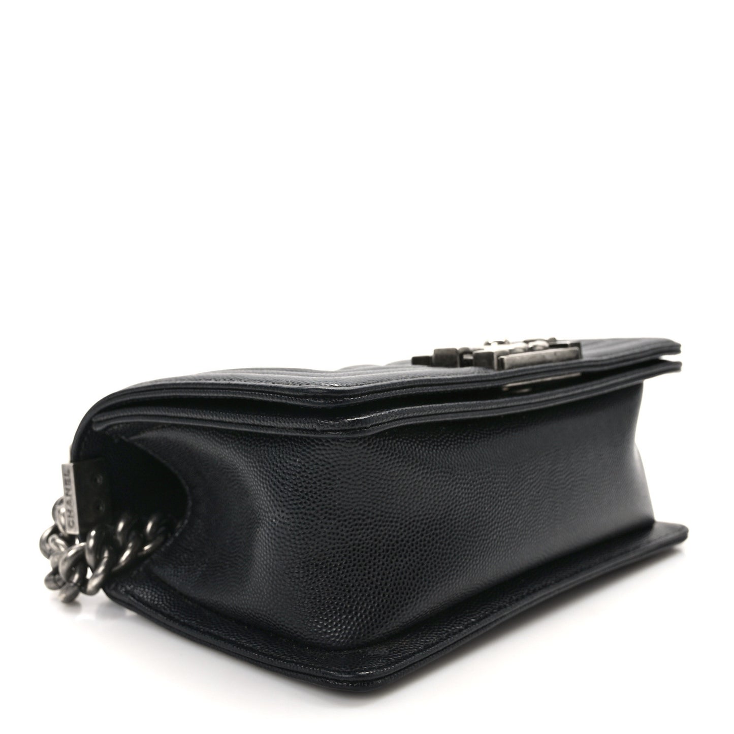 Caviar Quilted Small Boy Flap Black