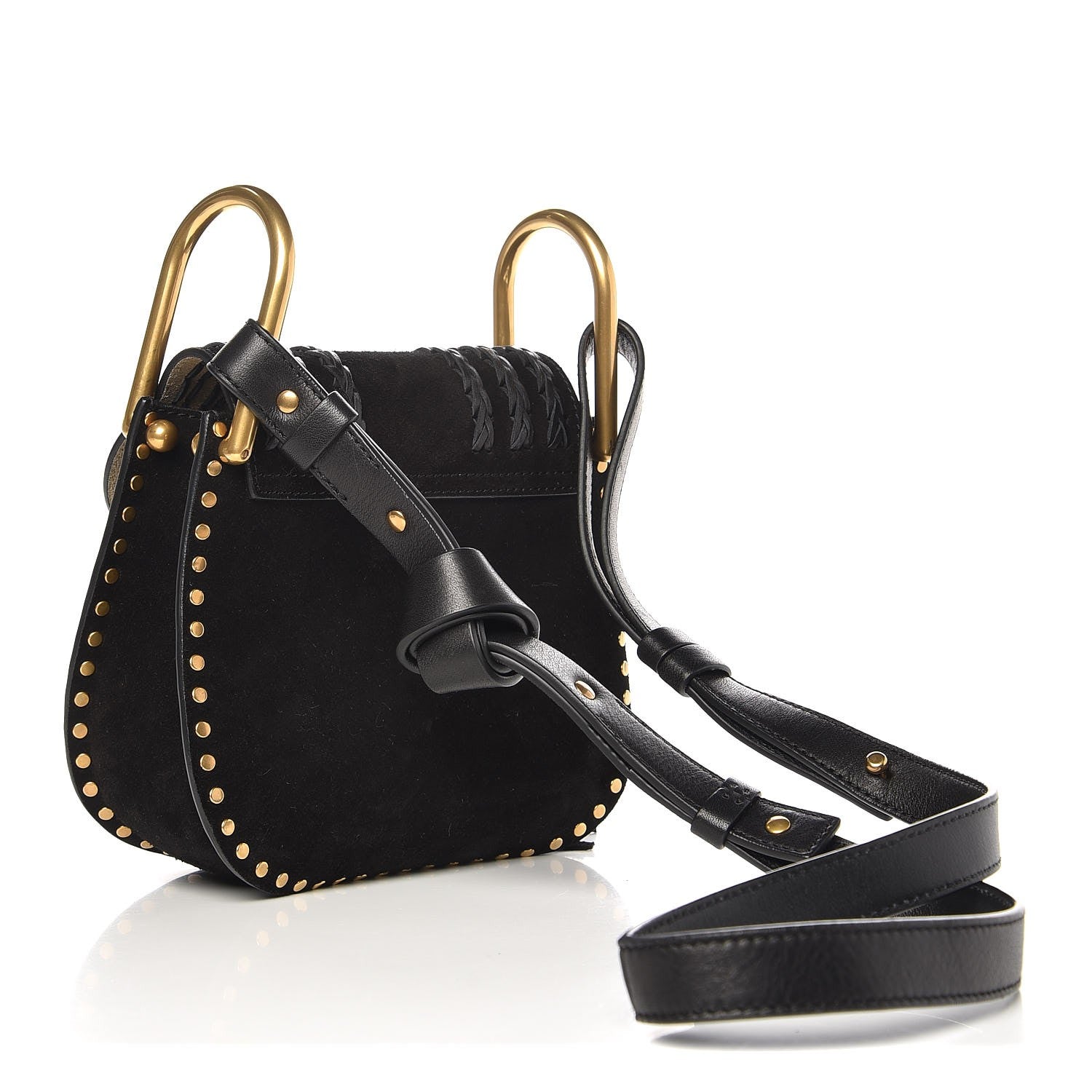 Chloe Suede Braided Small Hudson Shoulder Bag Black 3 of 7