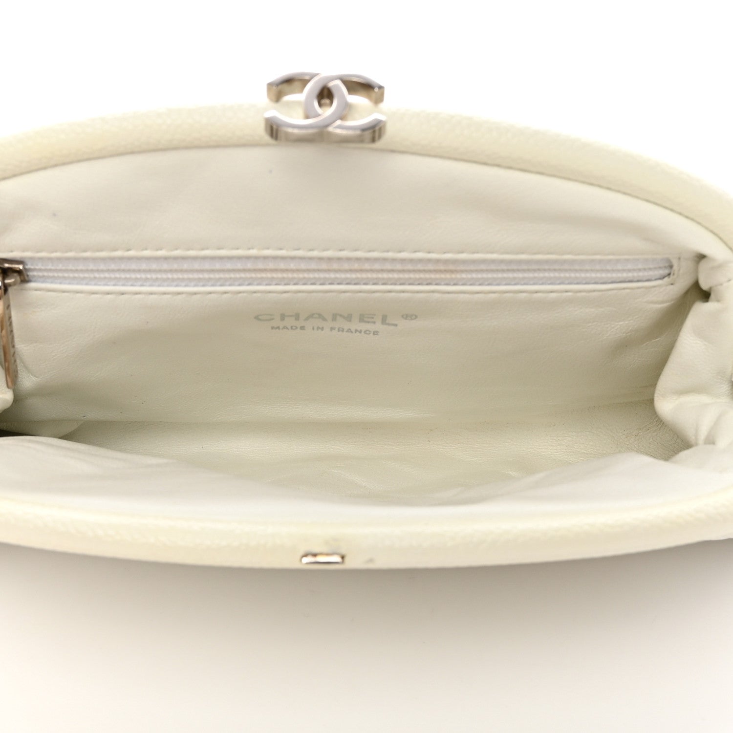 Chanel Caviar Quilted Timeless Clutch White 5 of 12