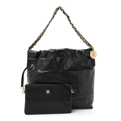 Chanel Shiny Calfskin Quilted Small Chanel 22 Black 3 of 11