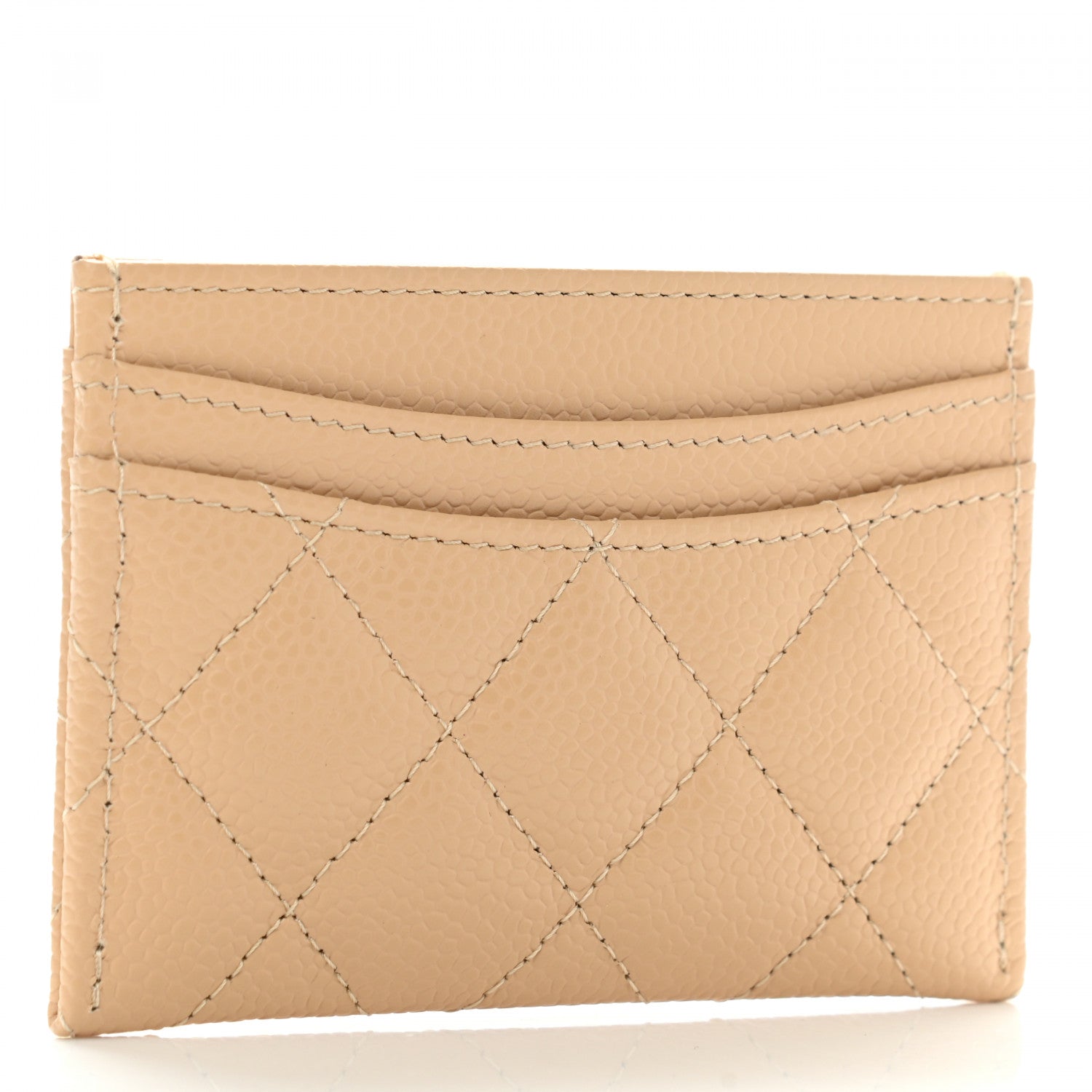Chanel Caviar Quilted Card Holder Beige 3 of 8