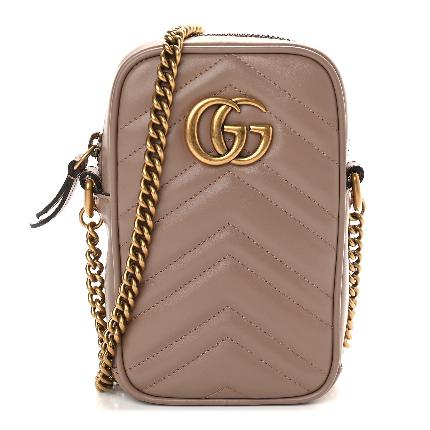 Calfskin Matelasse Mini GG Marmont Crossbody Bag Porcelain Rose
