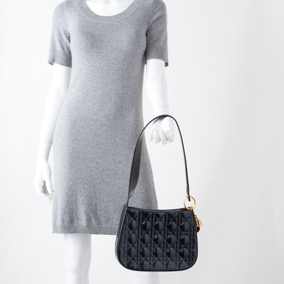 Christian Louboutin CHRISTIAN DIOR Patent Cannage Hobo Black 2 of 10