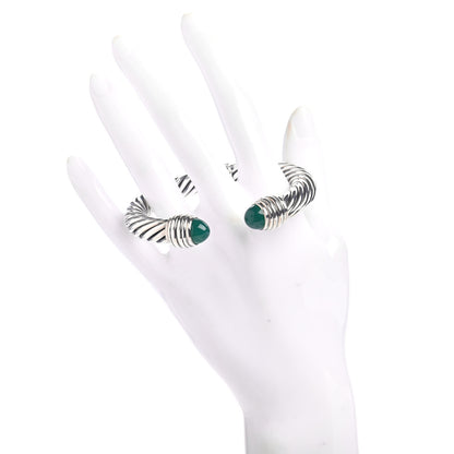 David Yurman Sterling Silver Green Onyx 10mm Cable Classics Bracelet 2 of 3