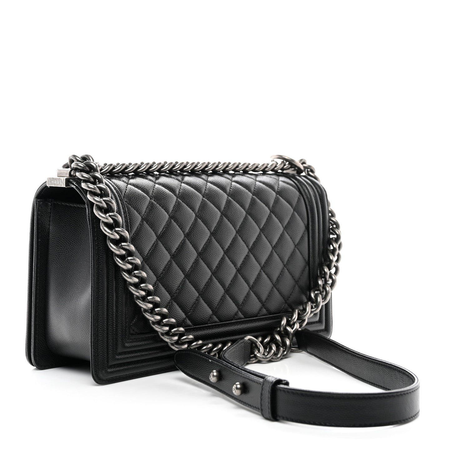 Caviar Quilted Medium Boy Flap Black