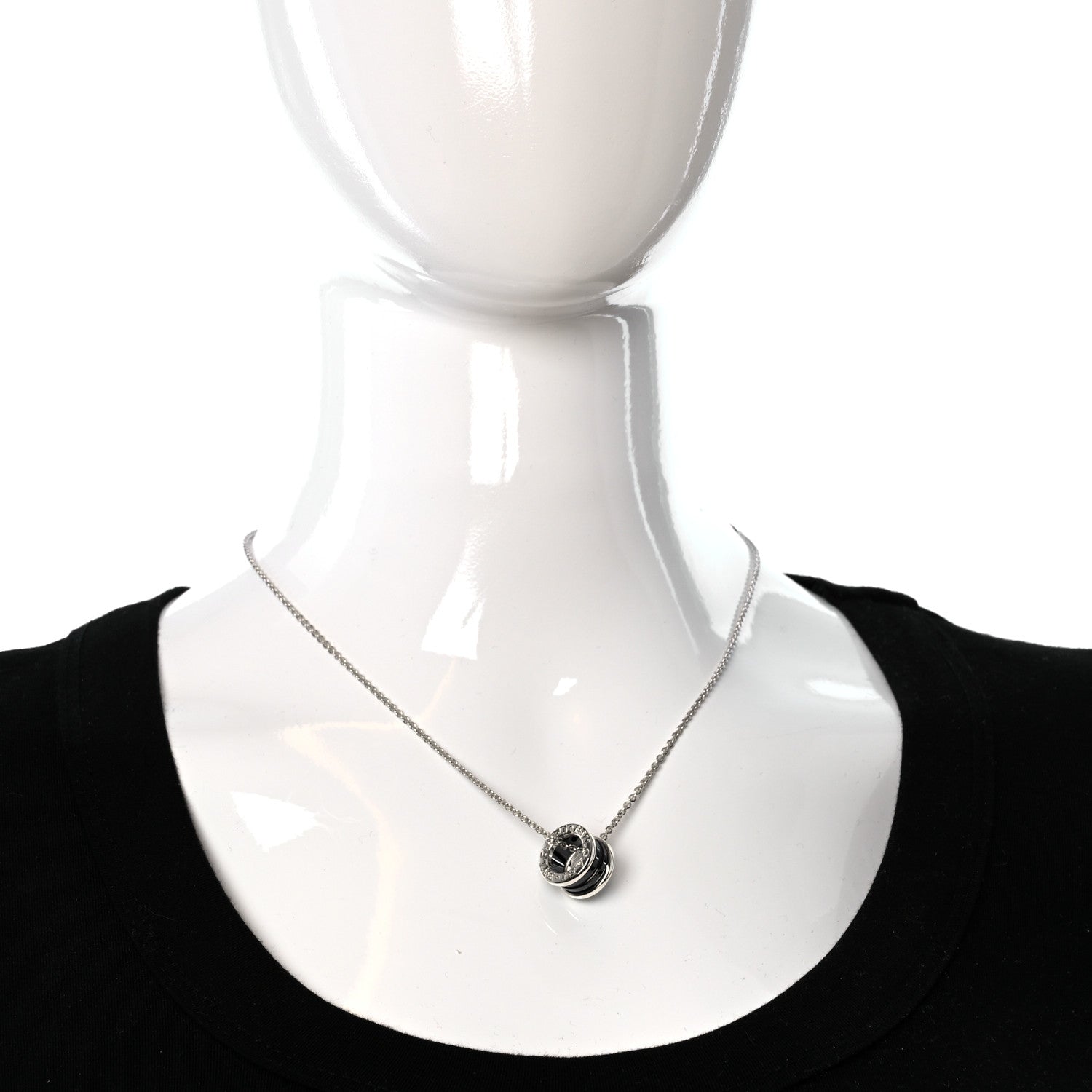 Bulgari Sterling Silver Ceramic Save The Children Pendant Necklace 2 of 4