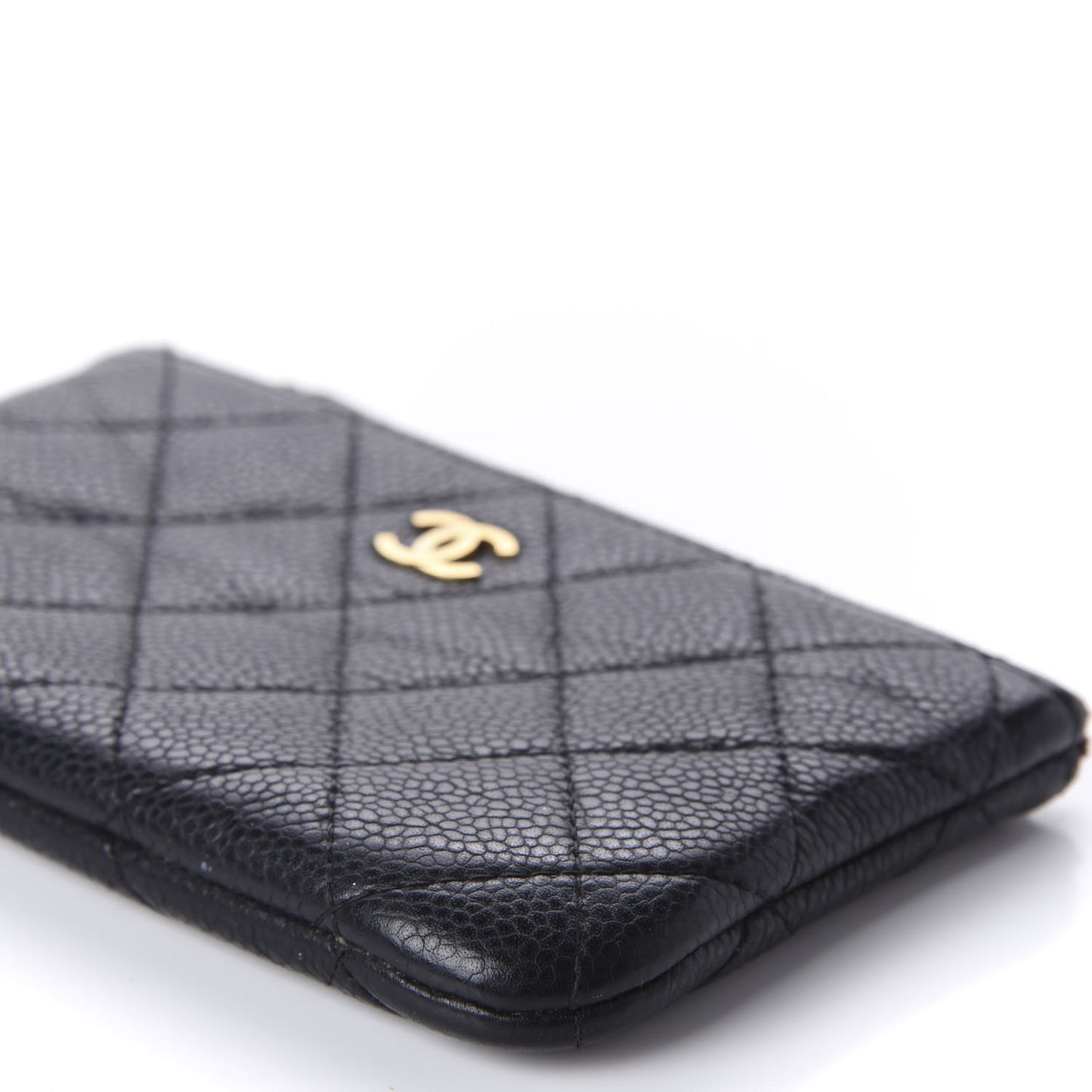 Caviar Quilted Small Cosmetic Case Black
