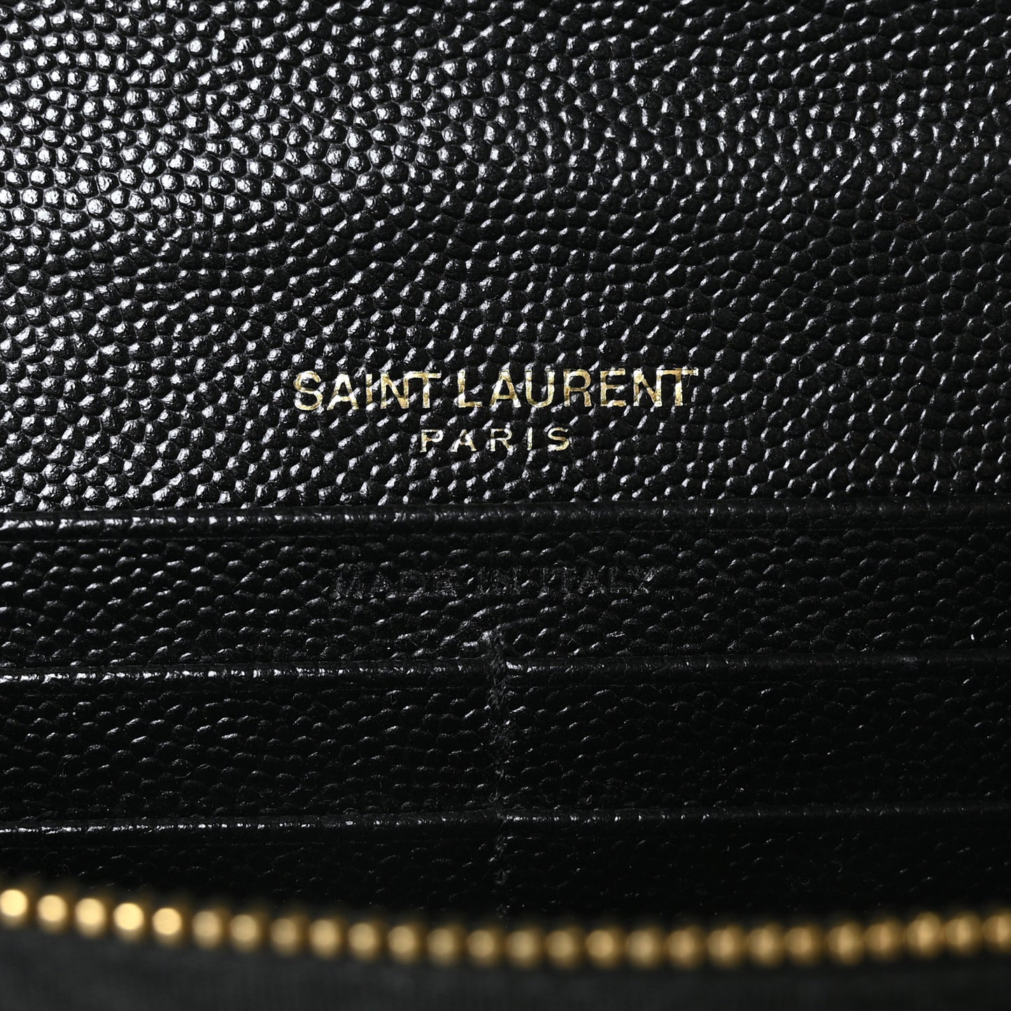 Grain De Poudre Matelasse Chevron Monogram Flap Wallet Black