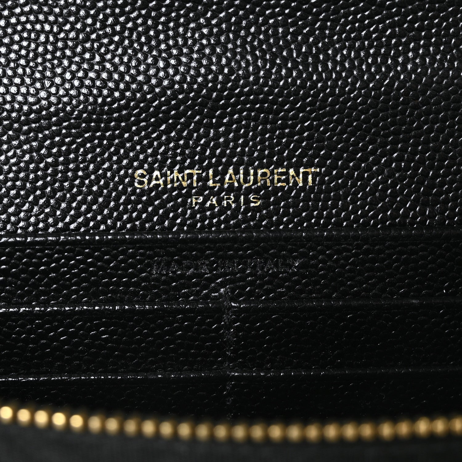 Saint Laurent Grain De Poudre Matelasse Chevron Monogram Flap Wallet Black 6 of 6