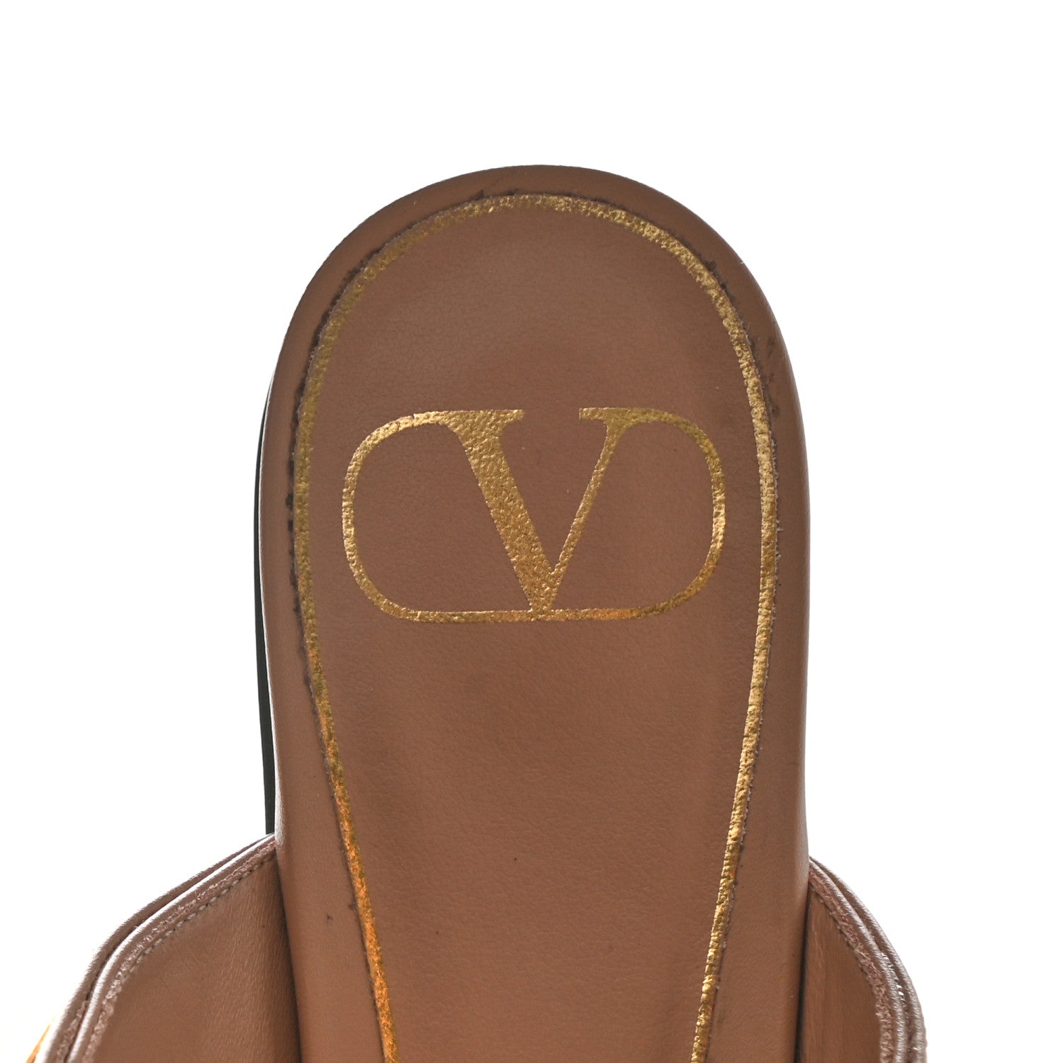 Valentino Garavani Calfskin Roman Stud Ankle Strap Flat Mules 36 Rose Cannelle 7 of 10