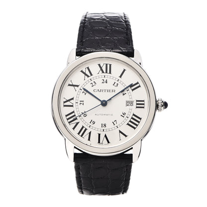 Cartier Stainless Steel Alligator 42mm Ronde Solo Automatic Watch 1 of 7