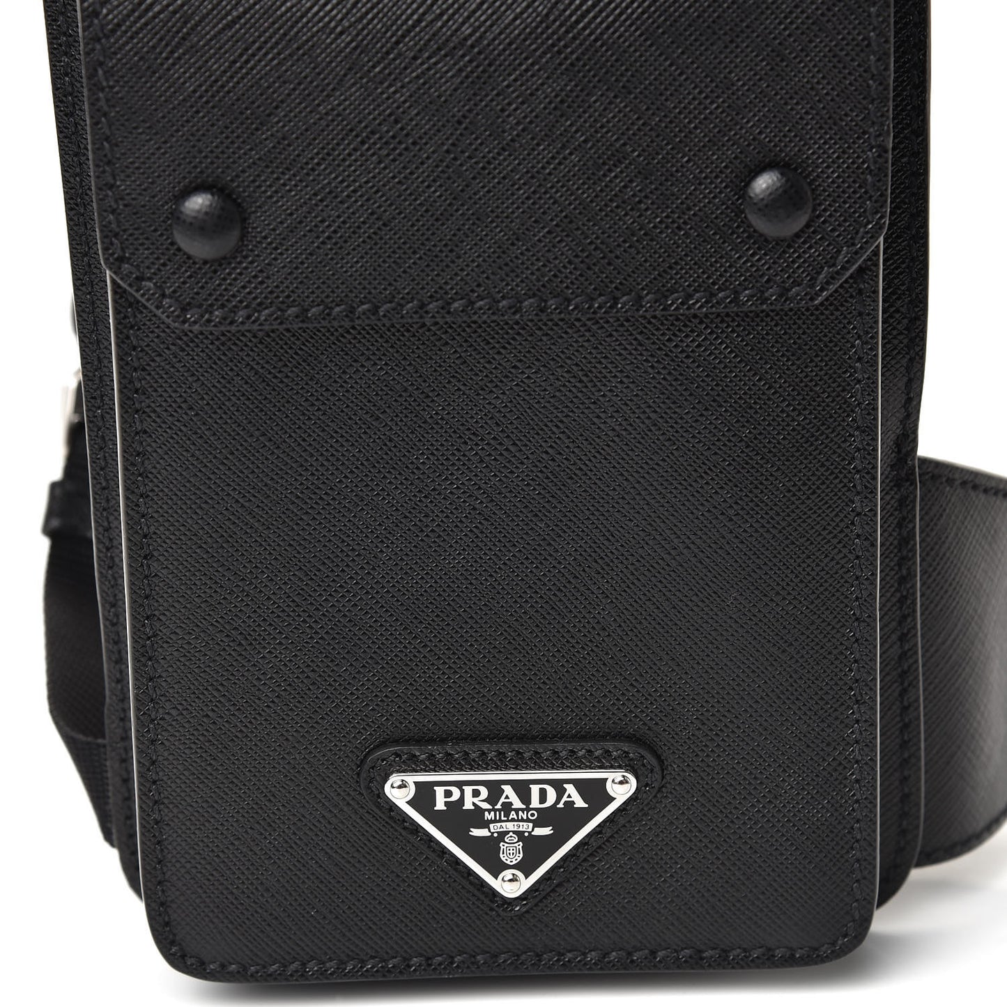 Saffiano City Calfskin Travel Crossbody Bag Black