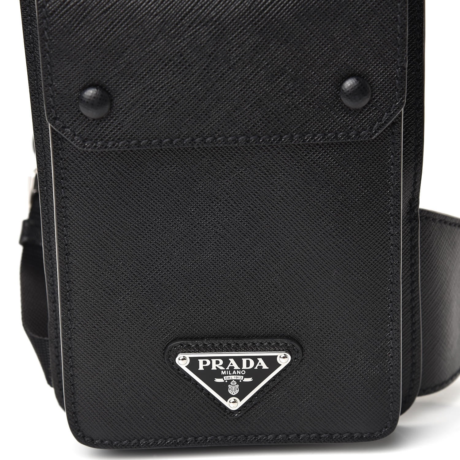 Prada Saffiano City Calfskin Travel Crossbody Bag Black 11 of 11