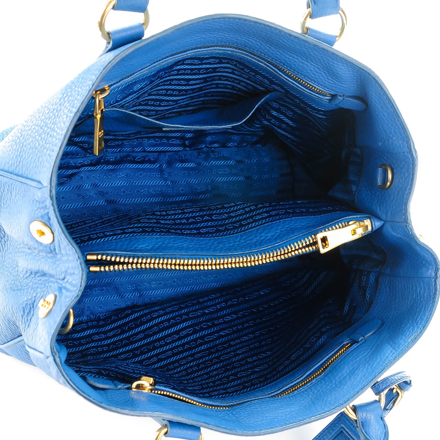Prada Vitello Daino Tote Cobalto 5 of 8