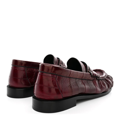 Saint Laurent Supple Eel Le 15 Loafer Penny Slippers 39.5 Burgundy 5 of 9