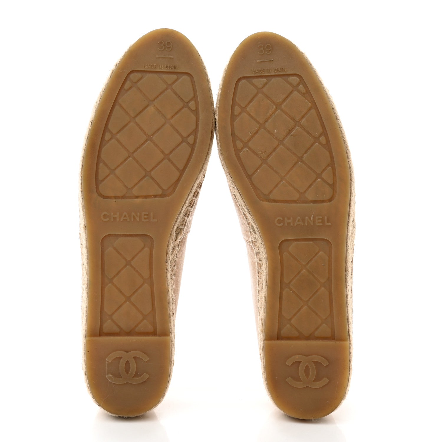 Chanel Lambskin CC Espadrilles 39 Beige Black 5 of 11