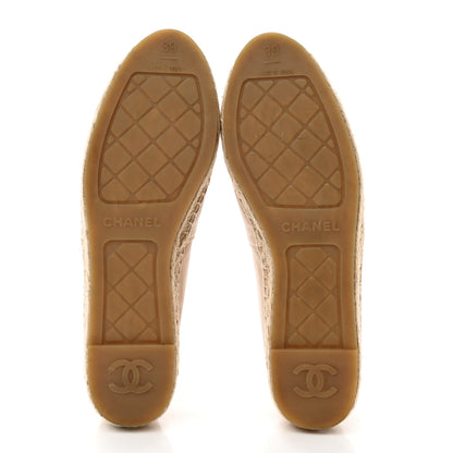 Chanel Lambskin CC Espadrilles 39 Beige Black 5 of 11