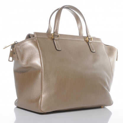 Gucci Metallic Pebbled Calfskin Medium 1973 Top Handle Satchel Golden Beige 3 of 8