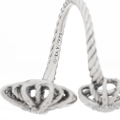 David Yurman Sterling Silver Diamond 28mm Open Starburst Ring 55 7.25 3 of 3