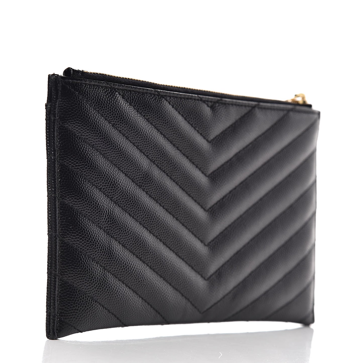 Grain De Poudre Chevron Monogram Bill Pouch Black