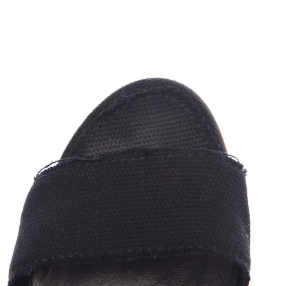 Chanel Canvas Heart CC Wedge Sandals 36.5 Black 18 of 18