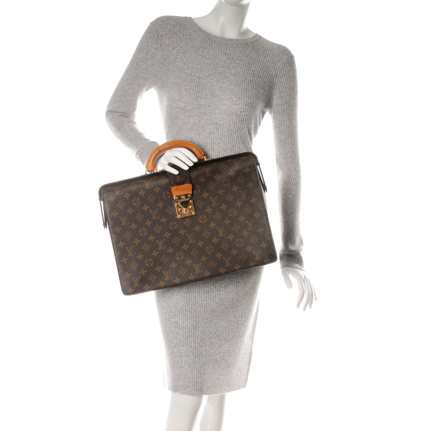 Louis Vuitton Monogram Serviette Fermoir Briefcase 2 of 9