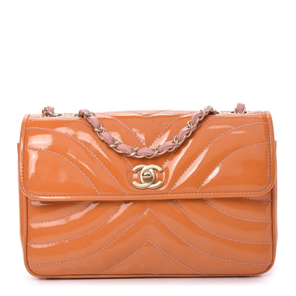 Chanel Patent Small Single Flap Orange 1 of 12