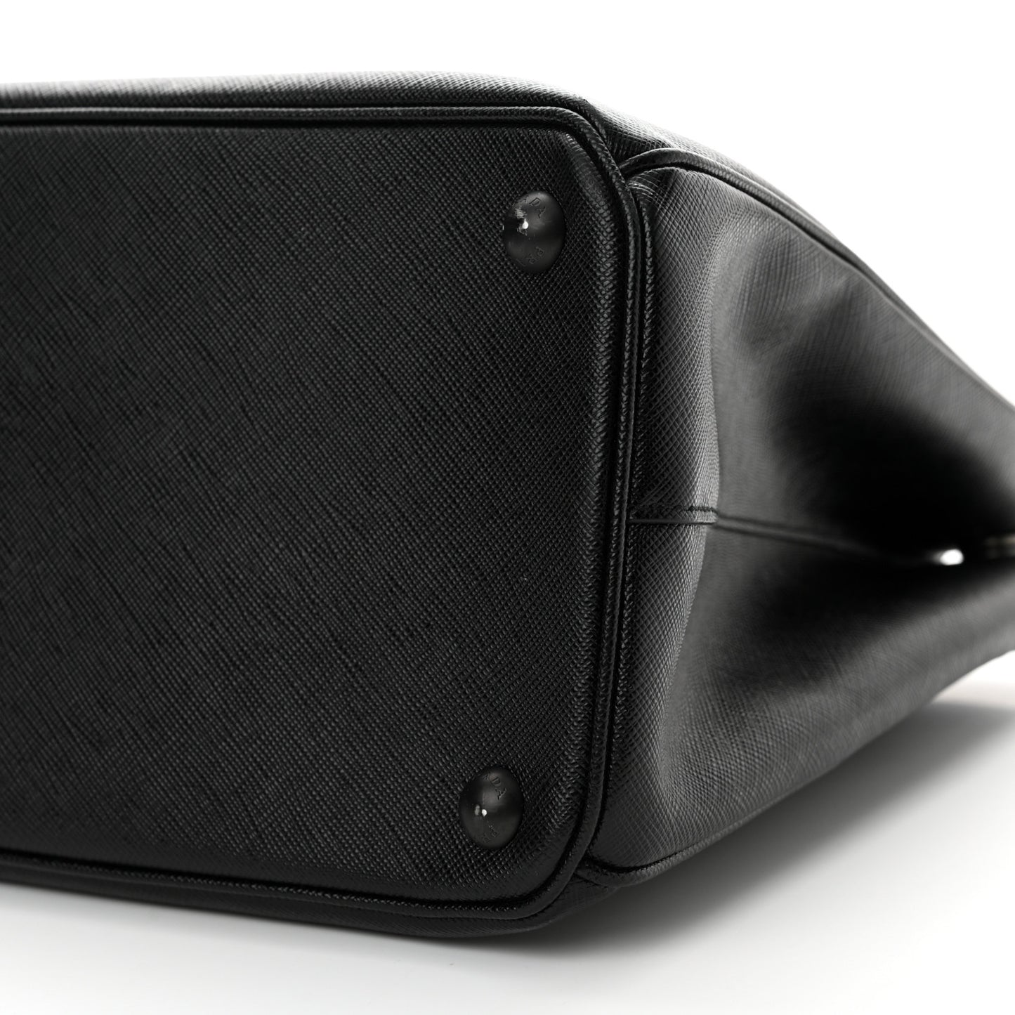 Saffiano Lux Monochrome Large Galleria Double Zip Tote Black