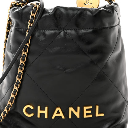 Chanel Shiny Calfskin Quilted Mini Chanel 22 Black 8 of 10