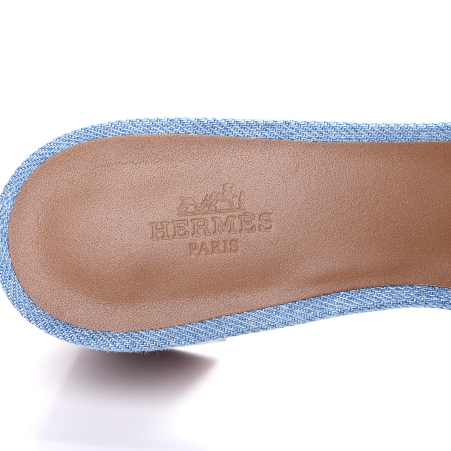 Hermes Denim Oasis Sandals 38 Bleu Clair 8 of 11