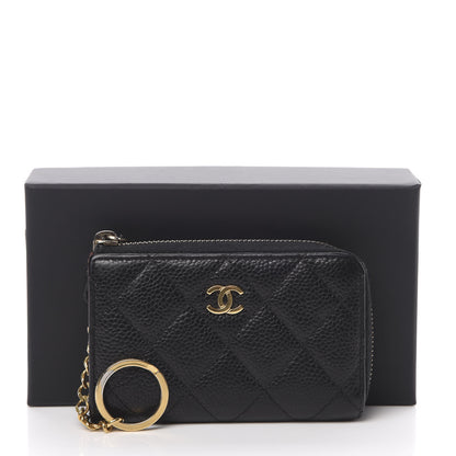 Chanel Caviar Quilted Zipped Key Holder Case Black 10 of 10