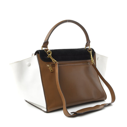 Celine Smooth Calfskin Suede Large Tri-Color Trapeze Black 3 of 10
