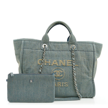 Chanel Denim Medium Deauville Tote Light Blue 3 of 11