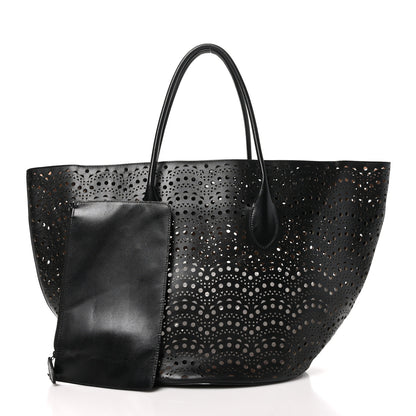 Alaia Calfskin Laser Cut Tote Black 3 of 11