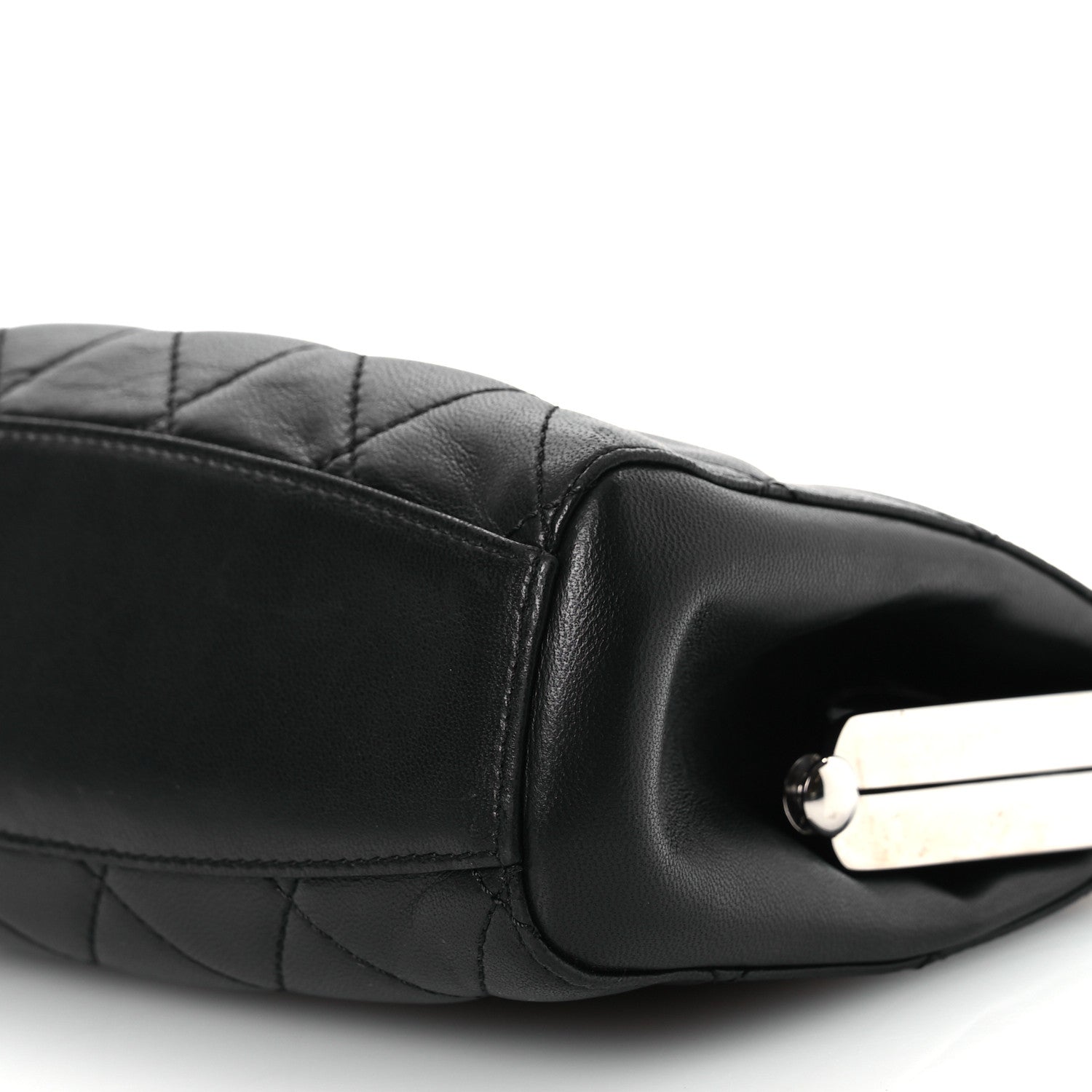 Chanel Lambskin Quilted Metal Frame Clutch Black 11 of 14
