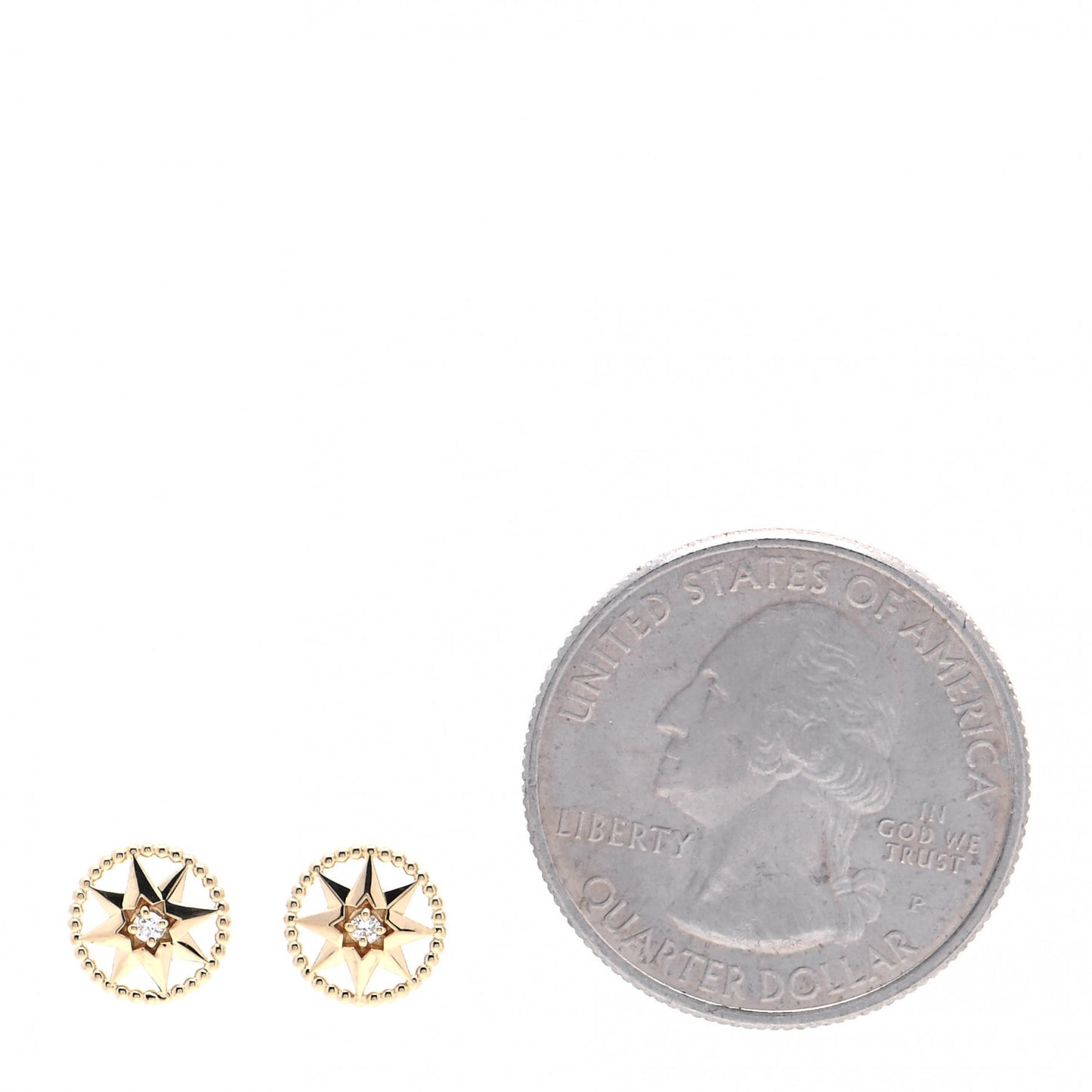 18K Yellow Gold Diamond XS Rose Des Vents Earrings