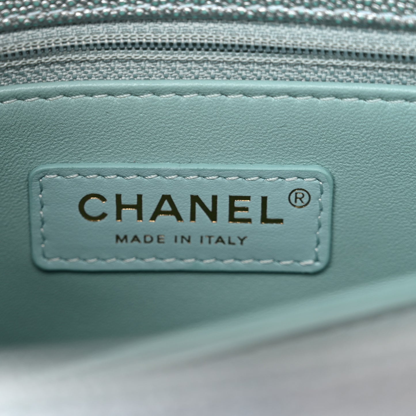 Metallic Caviar Quilted Mini Coco Handle Flap Light Blue