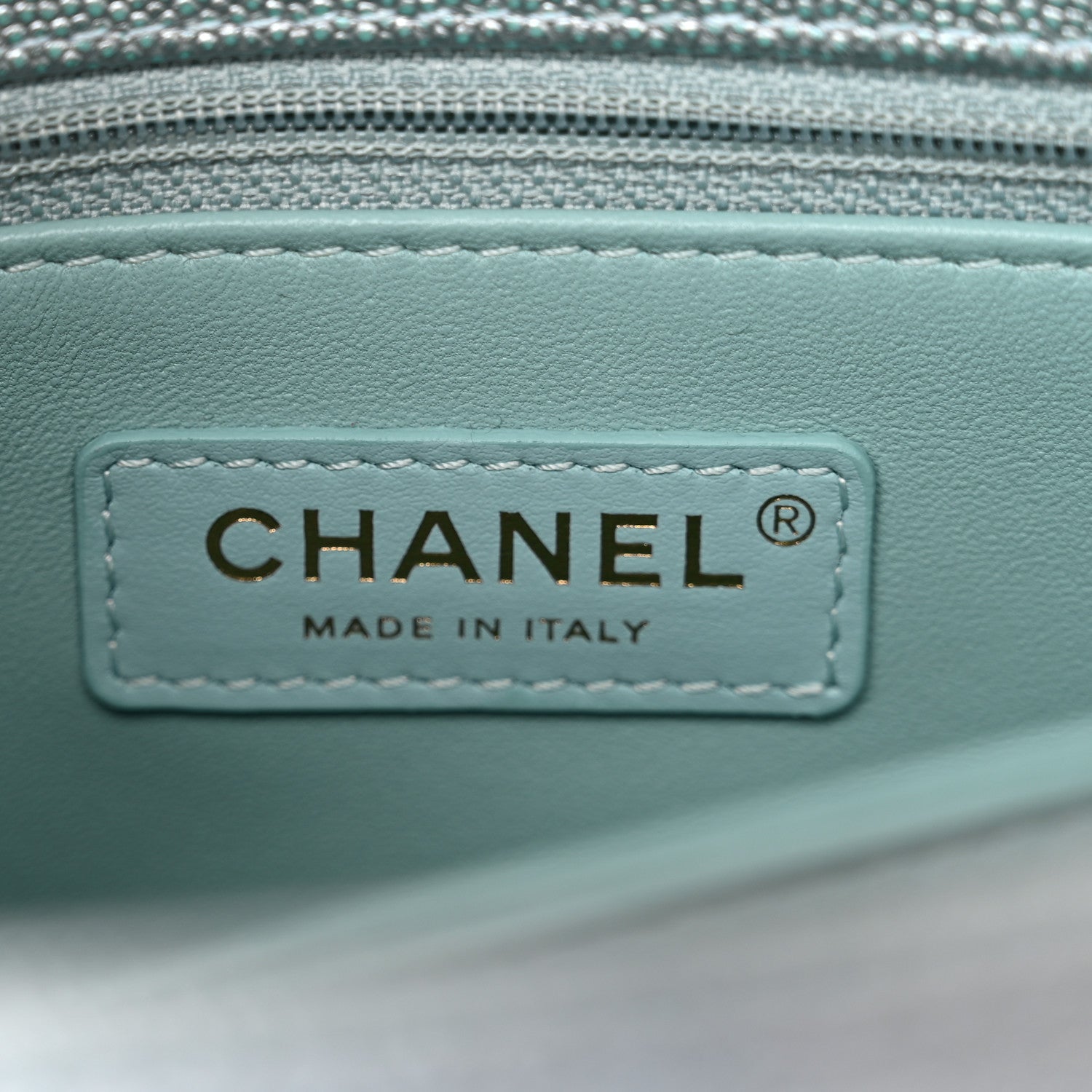 Chanel Metallic Caviar Quilted Mini Coco Handle Flap Light Blue 6 of 11