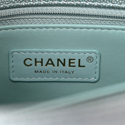 Chanel Metallic Caviar Quilted Mini Coco Handle Flap Light Blue 6 of 11
