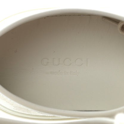 Gucci Washed Cotton GG Monogram Calfskin Womens Low Top Sneakers 37 White Mystic White Great White 6 of 8