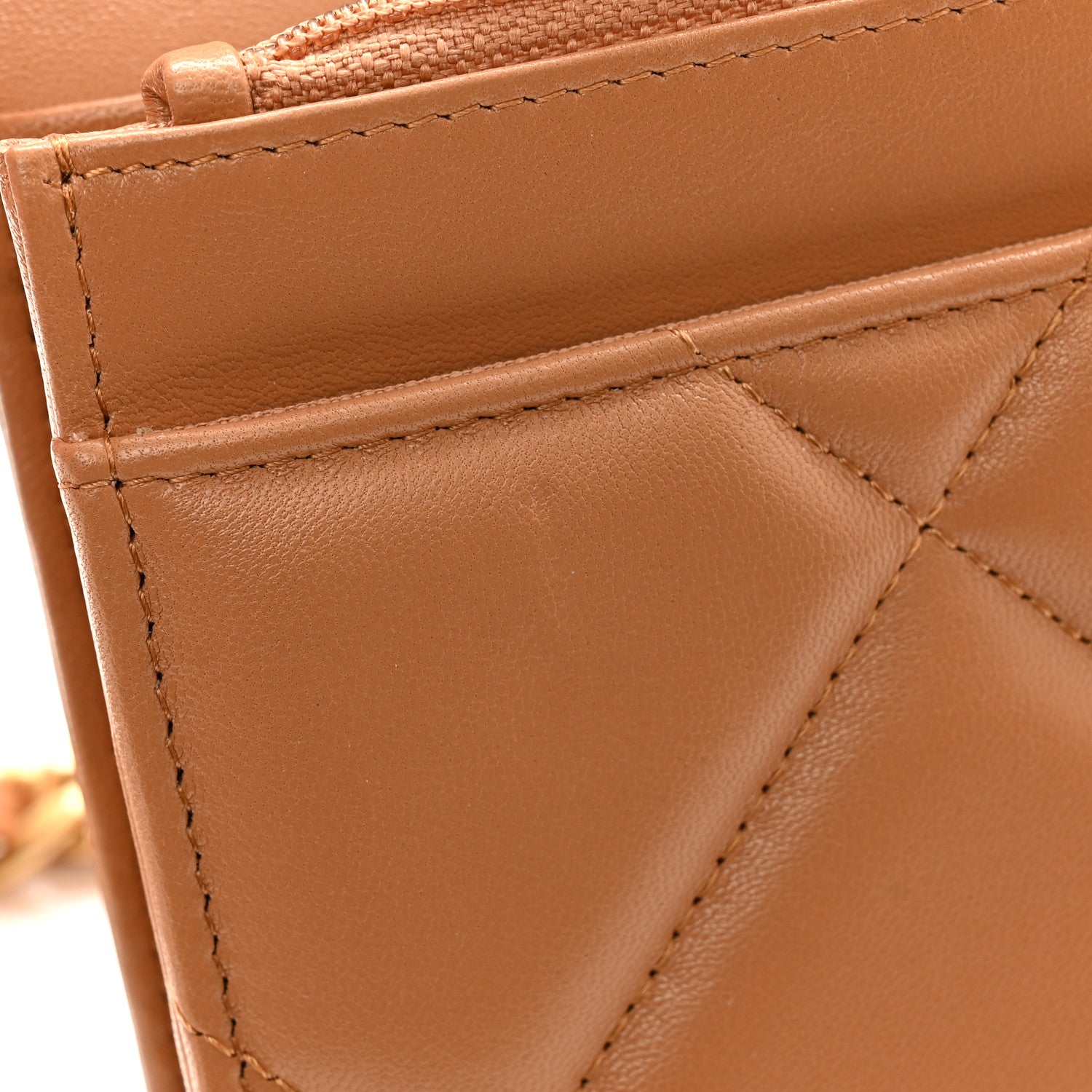 Chanel Lambskin Quilted Chanel 19 Wallet On Chain WOC Brown 12 of 13