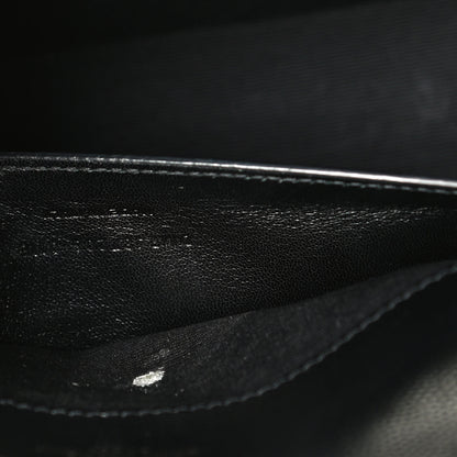 Saint Laurent Grain De Poudre Textured Mixed Matelasse Triquilt Medium Monogram Satchel Black 7 of 10