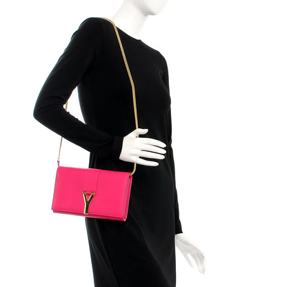 Saint Laurent Calfskin Classic Y Ligne Chain Wallet Bubblegum 2 of 9
