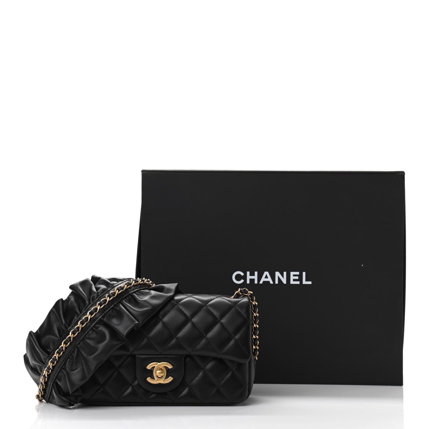 Chanel Lambskin Quilted Mini Romance Rectangular Flap Black 10 of 10