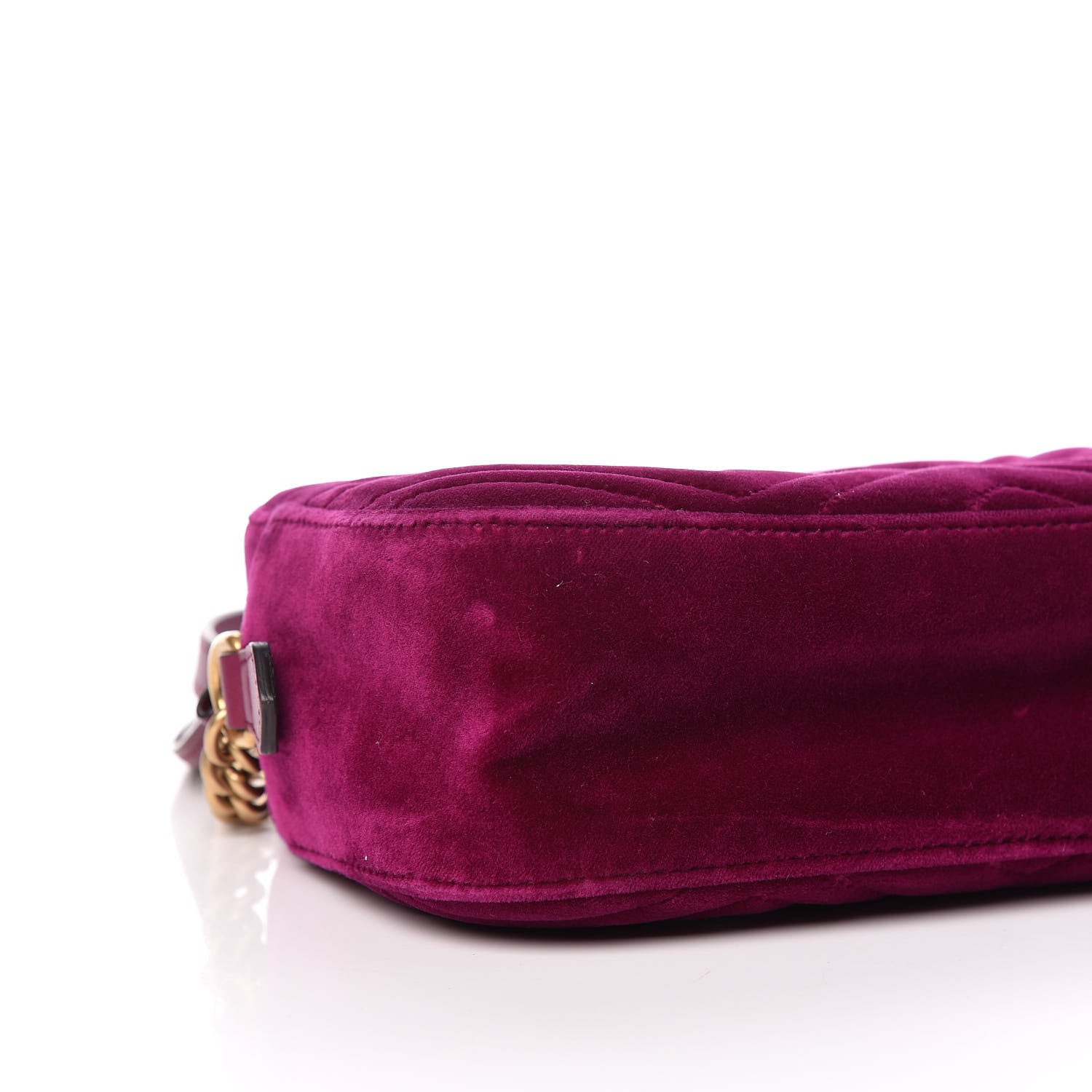 Gucci Velvet Matelasse Small GG Marmont Chain Shoulder Bag Fuchsia Violet Cyclamen 8 of 9