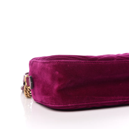 Gucci Velvet Matelasse Small GG Marmont Chain Shoulder Bag Fuchsia Violet Cyclamen 8 of 9