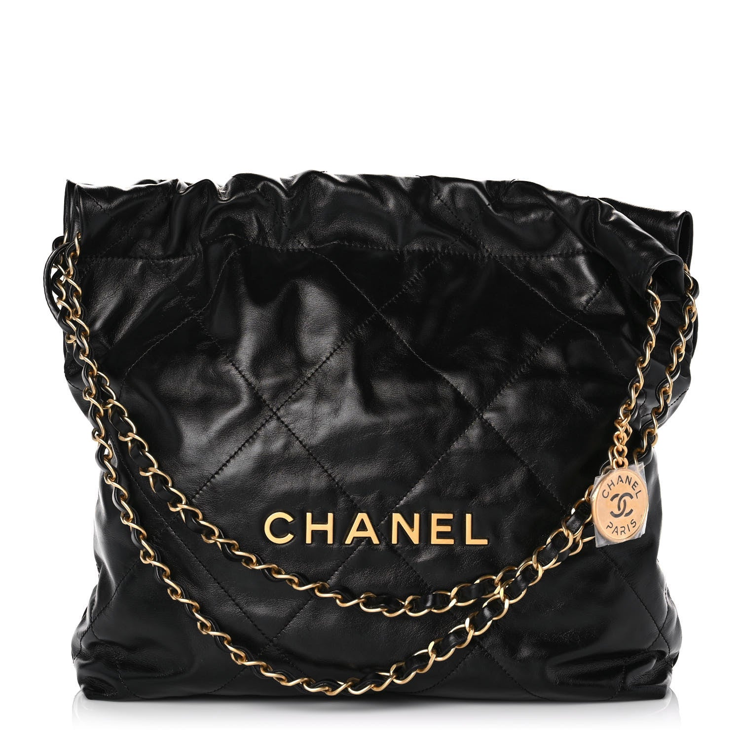Chanel Shiny Calfskin Quilted Small Chanel 22 Black 4 of 12
