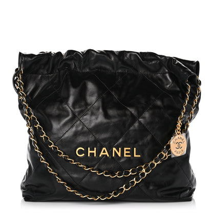 Chanel Shiny Calfskin Quilted Small Chanel 22 Black 4 of 12