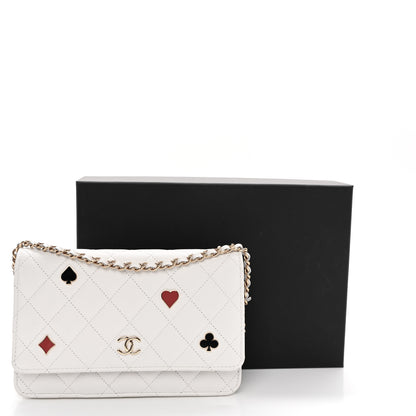 Chanel Caviar Quilted Enamel Coco Casino Wallet On Chain WOC White 12 of 12